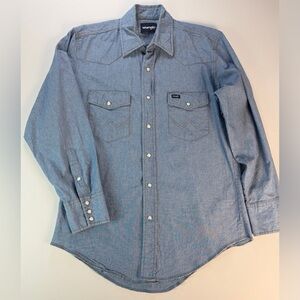 Wrangler Vintage Chambray Pearl Snap Shirt Men’s Medium